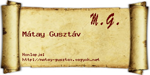 Mátay Gusztáv névjegykártya